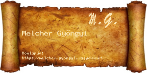 Melcher Gyöngyi névjegykártya